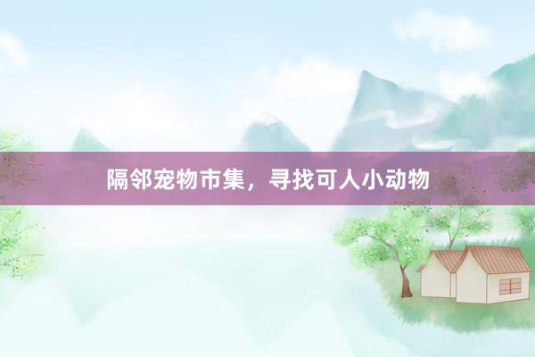 隔邻宠物市集，寻找可人小动物